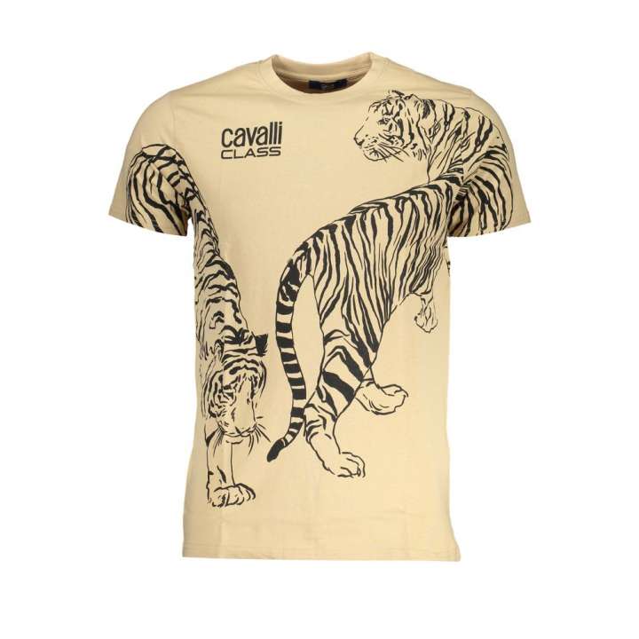 Priser på Cavalli Class Beige Cotton T-Shirt