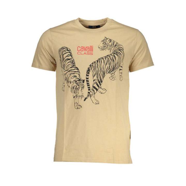 Priser på Cavalli Class Beige Cotton T-Shirt