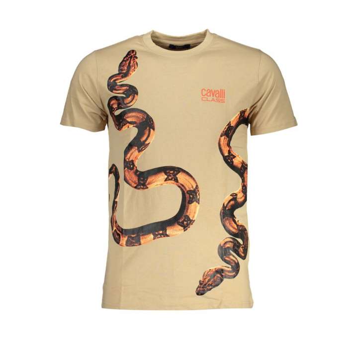 Priser på Cavalli Class Beige Cotton T-Shirt