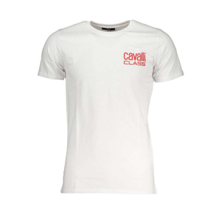 Priser på Cavalli Class White Cotton T-Shirt