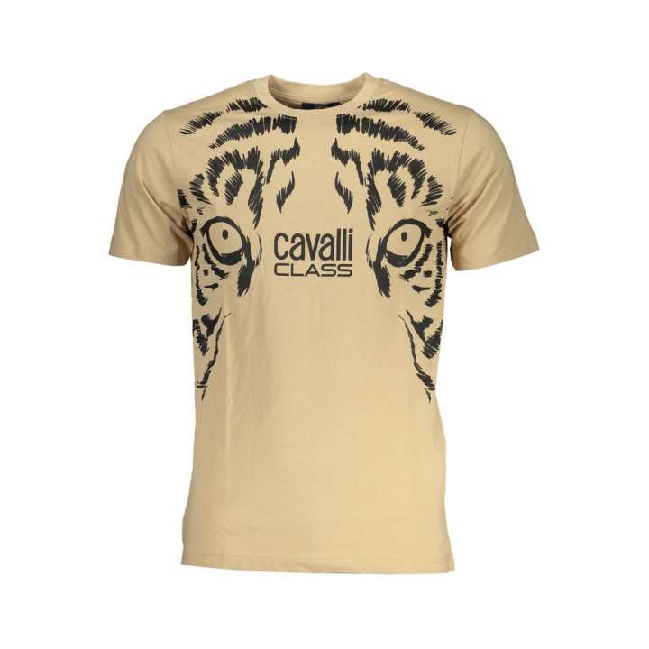 Priser på Cavalli Class Beige Cotton T-Shirt