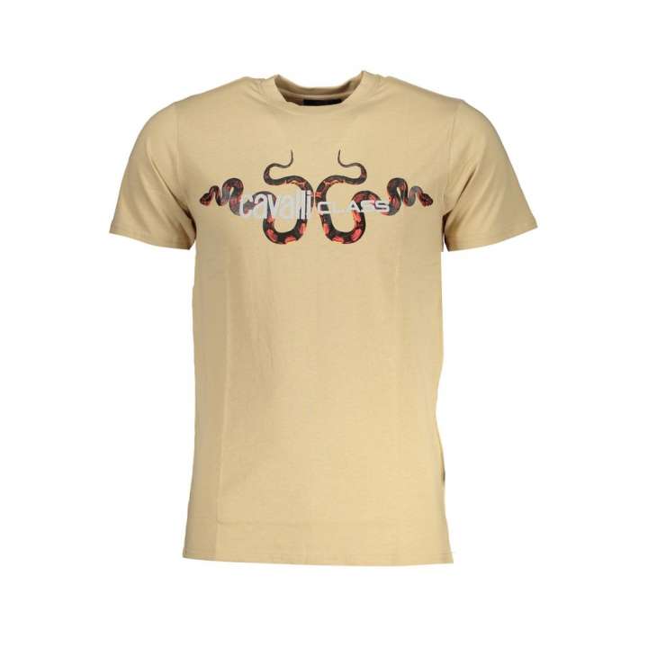 Priser på Cavalli Class Beige Cotton T-Shirt