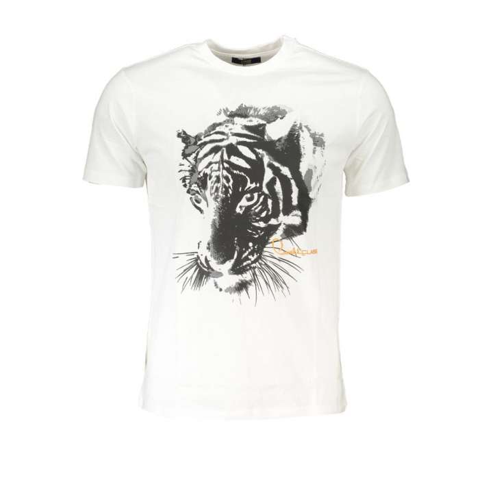 Priser på Cavalli Class White Cotton T-Shirt