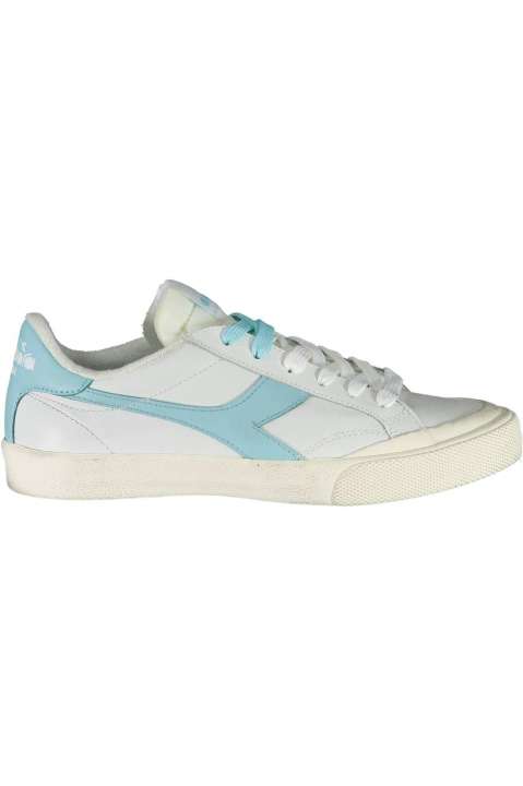 Priser på Diadora Chic White Lace-Up Sneakers with Contrasting Details