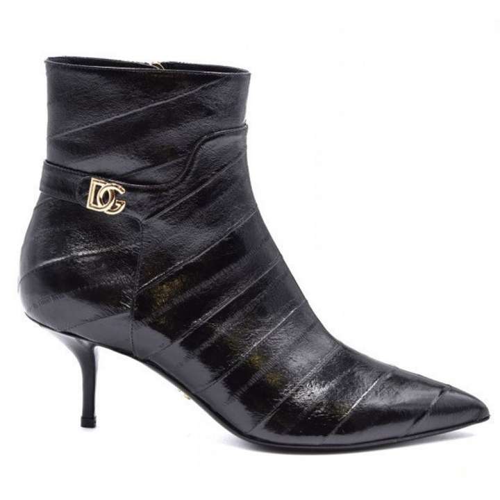 Priser på Dolce & Gabbana Black Leather Di Anguilla Boot