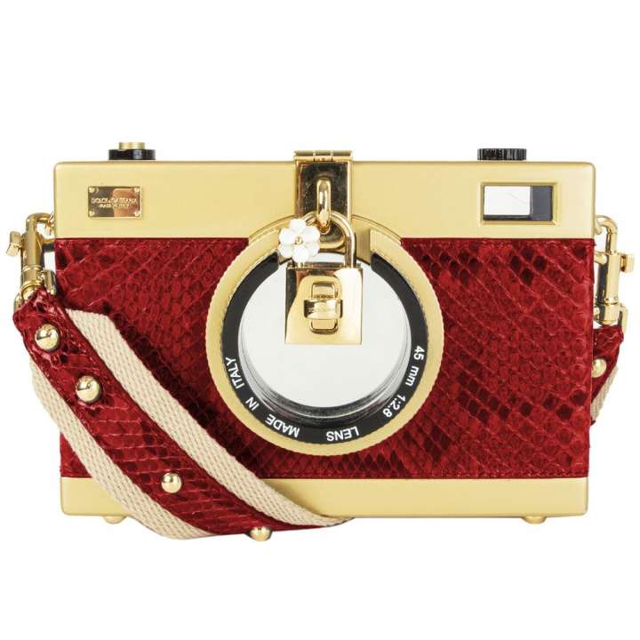 Priser på Dolce & Gabbana Red Leather Di Pitone Crossbody Bag