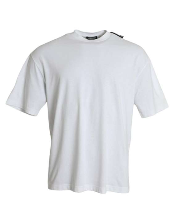 Priser på Balenciaga Off White Cotton Jersey Round Neck T-shirt