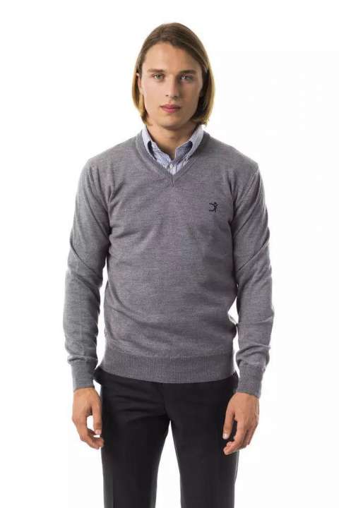 Priser på Uominitaliani Embroidered V-Neck Extrafine Merino Wool Sweater