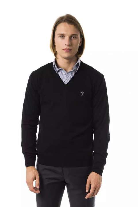 Priser på Uominitaliani Embroidered V-Neck Merino Wool Sweater