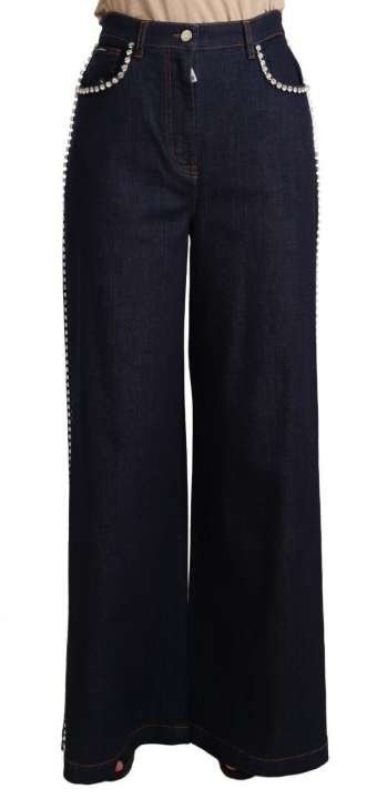 Priser på Dolce & Gabbana Elegant Dark Blue Flare Denim Jeans