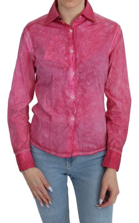 Priser på Ermanno Scervino Chic Pink Cotton Polo Blouse