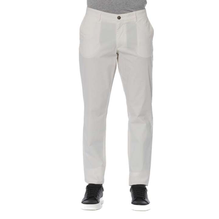 Priser på Trussardi Jeans Chic White Cotton Blend Trousers