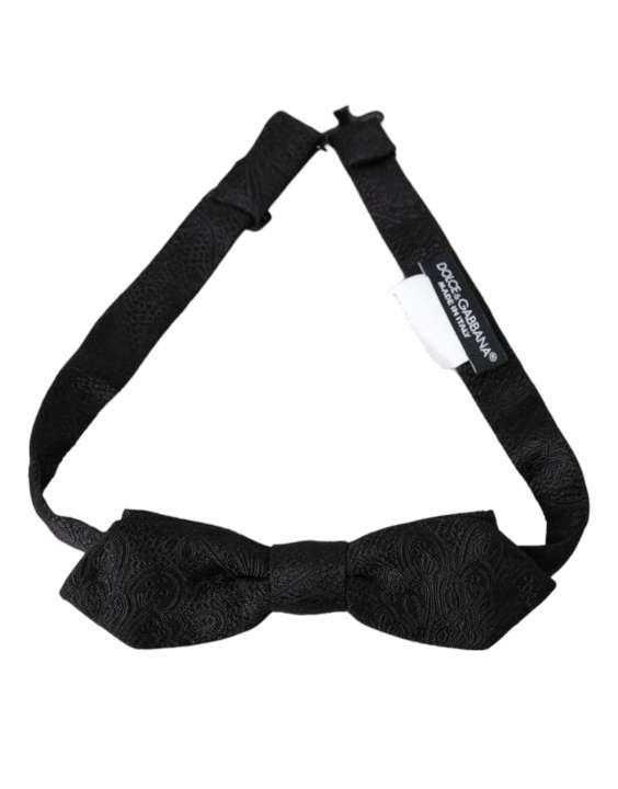 Priser på Dolce & Gabbana Black Brocade Silk Adjustable Neck Bow Tie