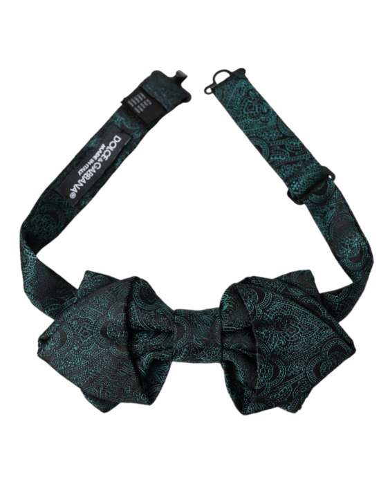 Priser på Dolce & Gabbana Green Bandana Silk Adjustable Neck Bow Tie