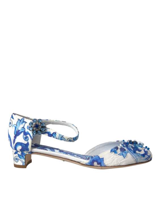 Priser på Dolce & Gabbana White Majolica Mary Janes Heels Pumps Shoes