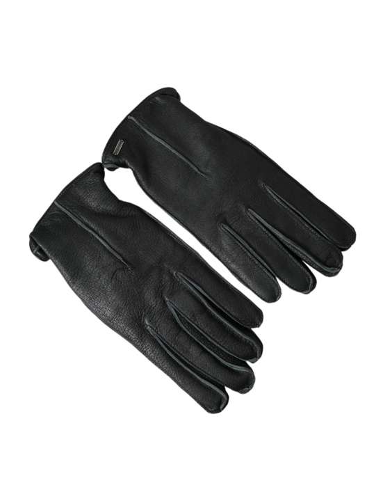 Priser på Dolce & Gabbana Black Deer Leather Wrist Length Gloves