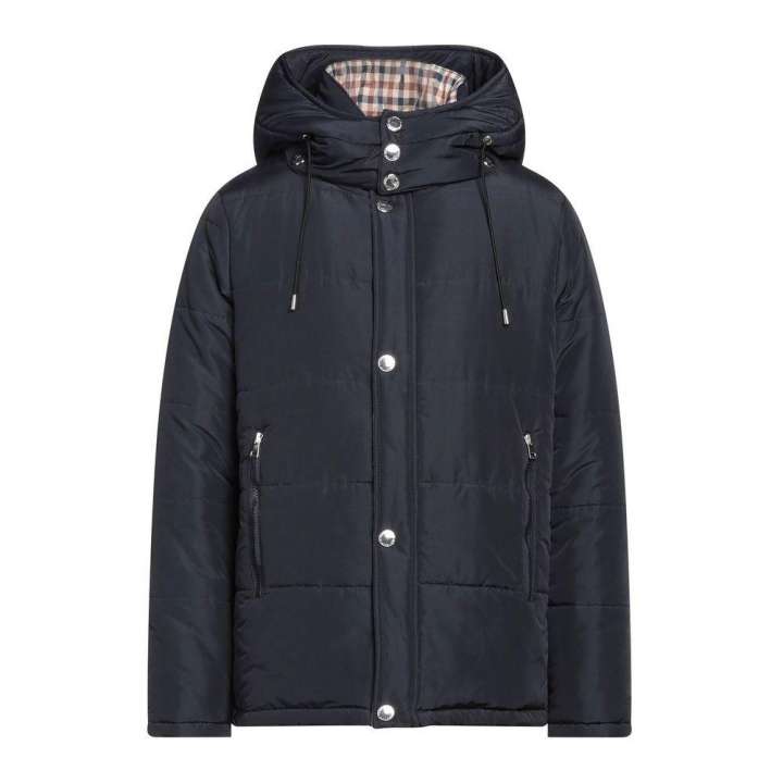 Priser på Aquascutum Elegant Blue Jacket with Removable Hood