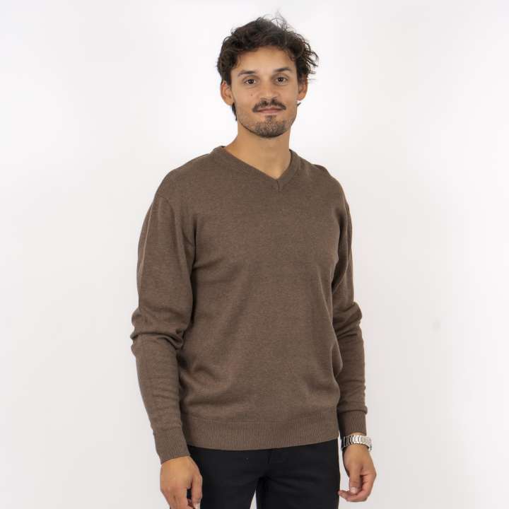 Priser på Carnét Stone Herre Striktrøje - Mid Brown Mix - 4XL