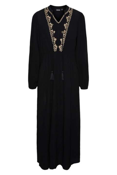 Priser på Pieces - Kjole - Ramda Ls O-Neck Long Dress - Mm Black