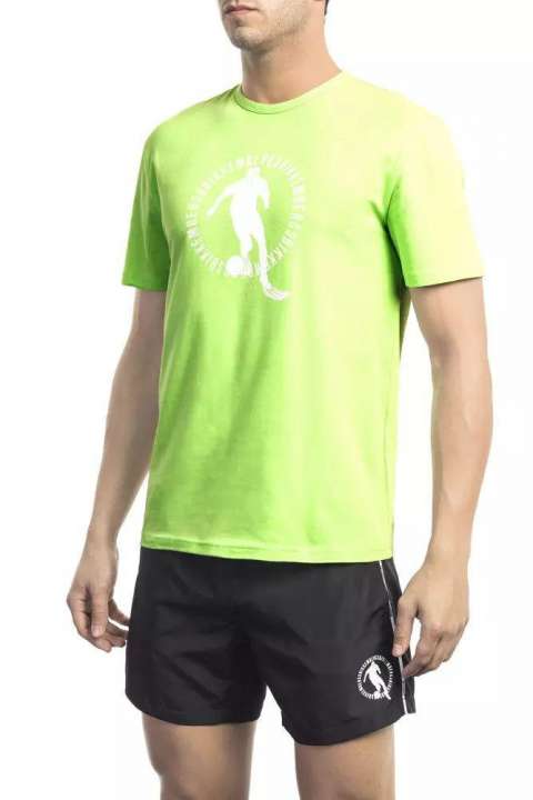 Priser på Bikkembergs Green Cotton Elastane Tee with Front Print