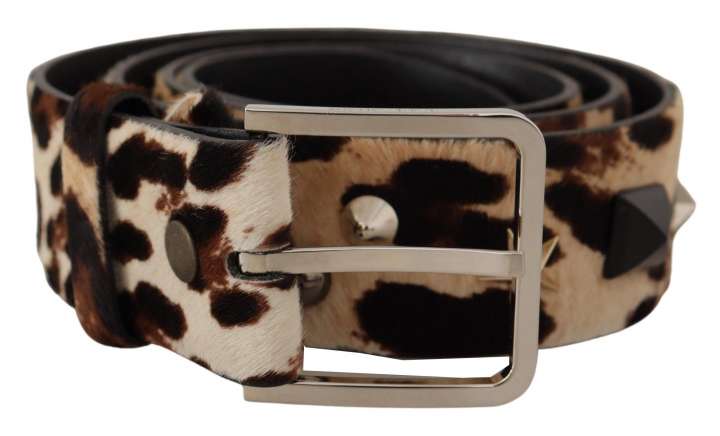 Priser på Dolce & Gabbana Elegant Leopard Print Leather Belt