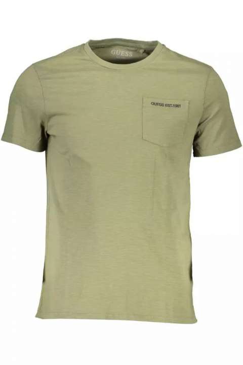 Priser på Guess Jeans Chic Green Organic Cotton Tee with Embroidery