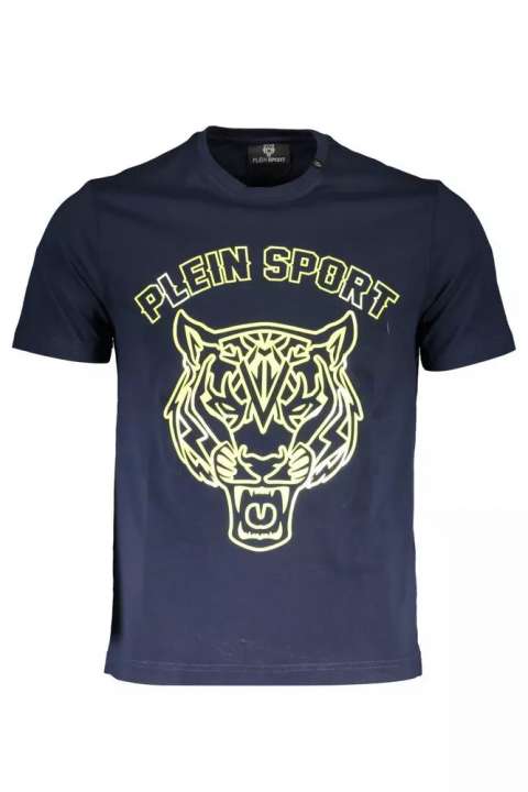 Priser på Plein Sport Dashing Blue Printed Crew Neck Tee