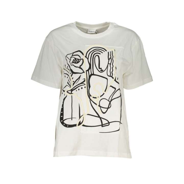 Priser på Desigual White Cotton Tops & T-Shirt