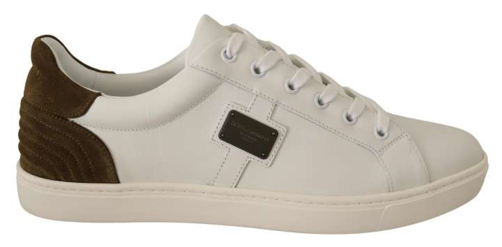 Priser på Dolce & Gabbana Chic White Leather Sneakers for Herre