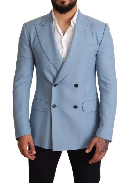 Priser på Dolce & Gabbana Elegant Blue Cashmere-Silk Herre Blazer