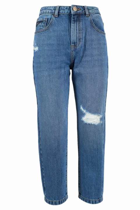 Priser på Yes Zee High-Waist Ripped Blue Jeans for Dame