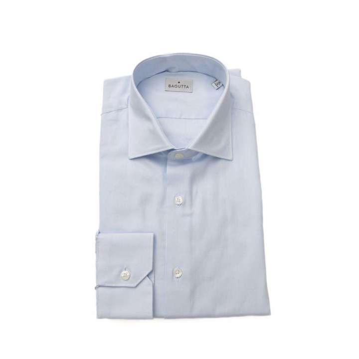 Priser på Bagutta Elegant Light Blue Cotton Shirt for Herre