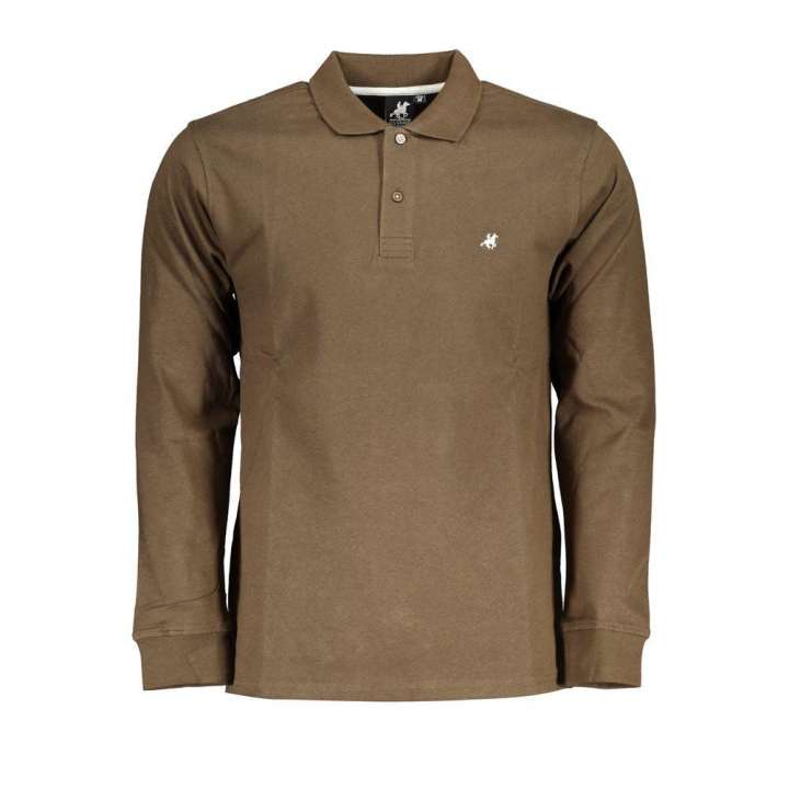 Priser på U.S. Grand Polo Elegant Long-Sleeved Brown Polo for Herre