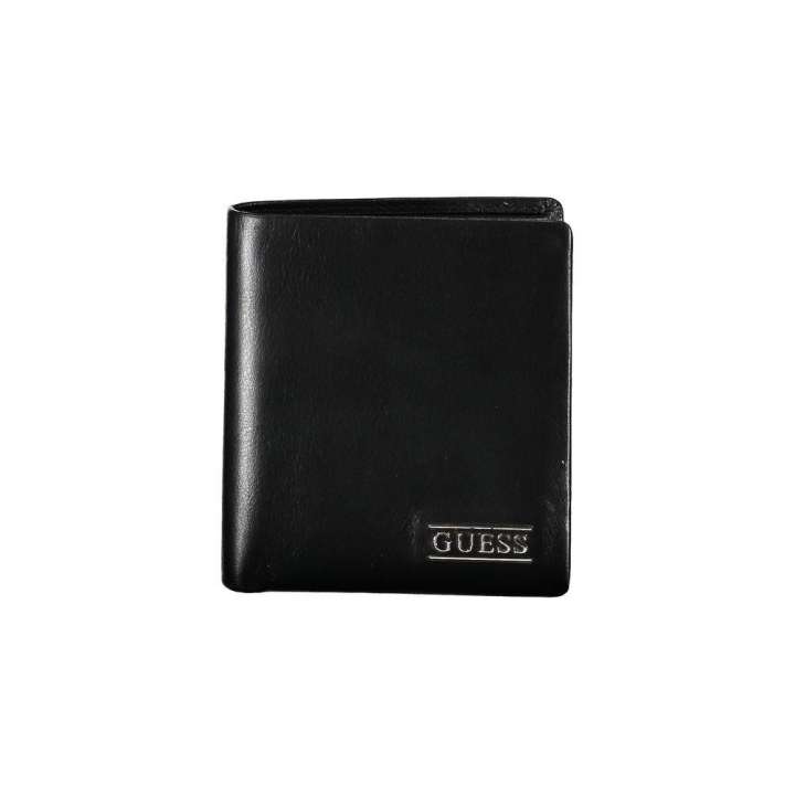 Priser på Guess Jeans Elegant Black Leather Wallet for Herre