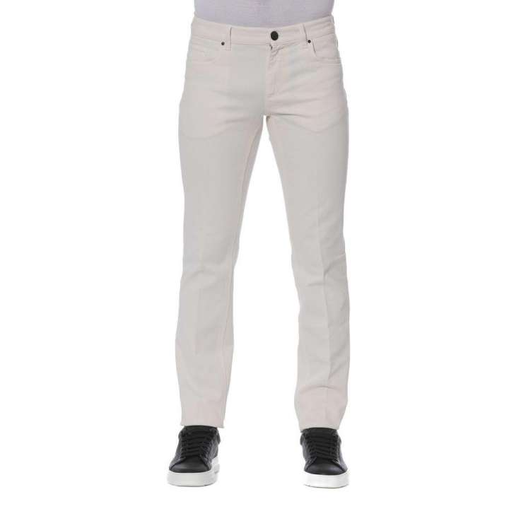 Priser på Trussardi Elegant White Cotton Denim for Herre