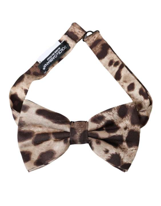 Priser på Dolce & Gabbana Brown Leopard Silk Adjustable Neck Herre Bow Tie