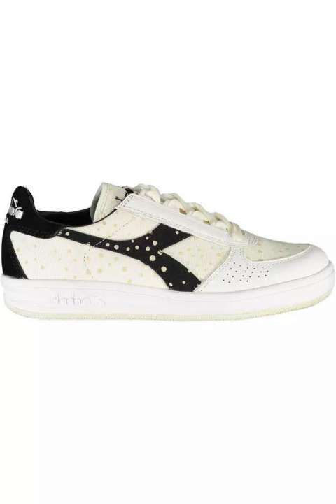 Priser på Diadora Elegant White Lace-Up Sneakers with Logo Accent