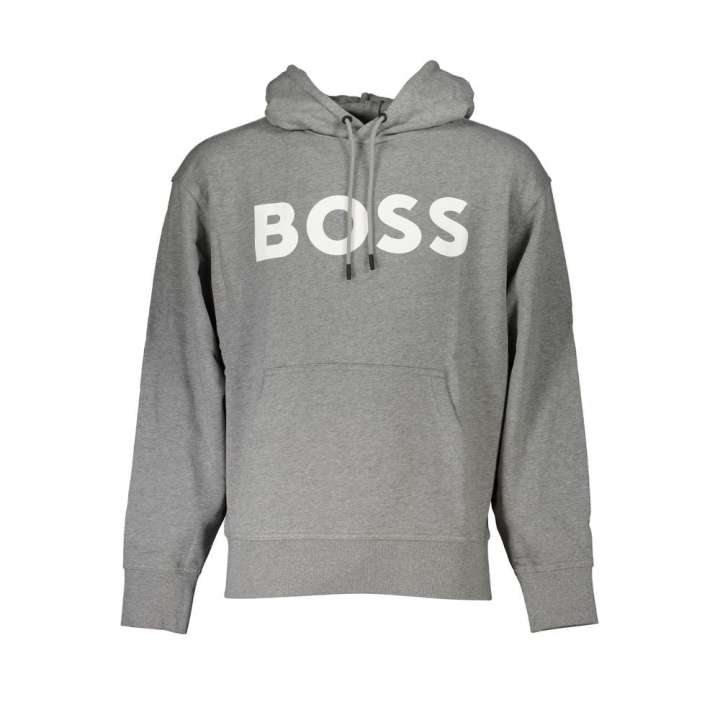 Priser på Hugo Boss Elegant Gray Hooded Sweatshirt with Logo