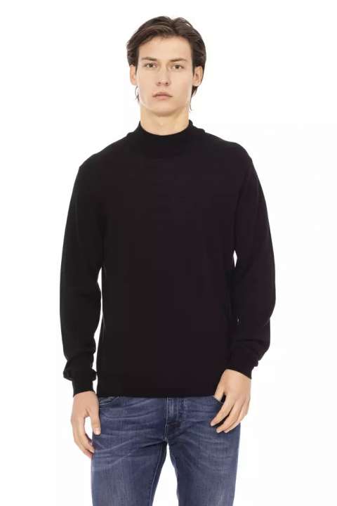 Priser på Baldinini Trend Sleek Black Turtleneck Monogram Sweater