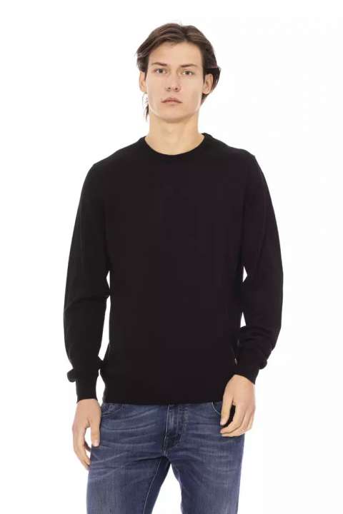 Priser på Baldinini Trend Sleek Black Monogrammed Crewneck Sweater