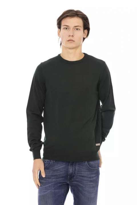 Priser på Baldinini Trend Elegant Green Crewneck Monogram Sweater