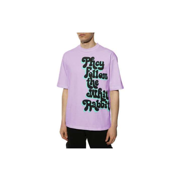 Priser på Pharmacy Industry Graphic Crewneck Purple Tee for Herre