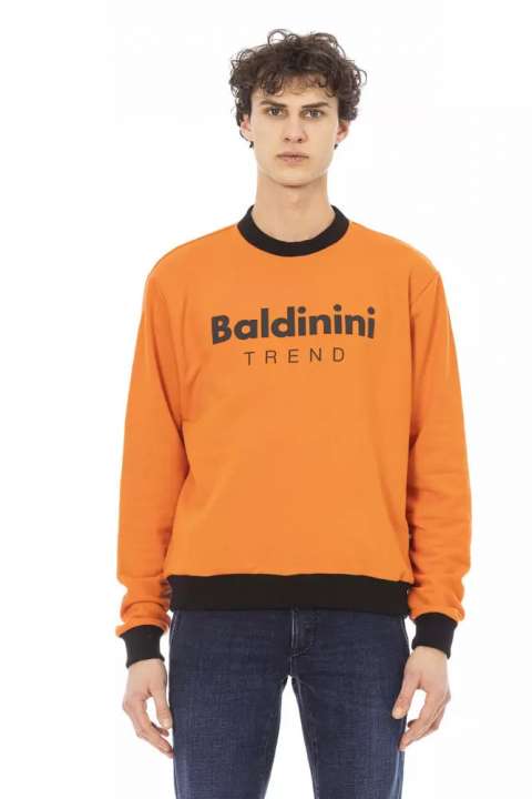 Priser på Baldinini Trend Orange Cotton Fleece Hoodie with Front Logo