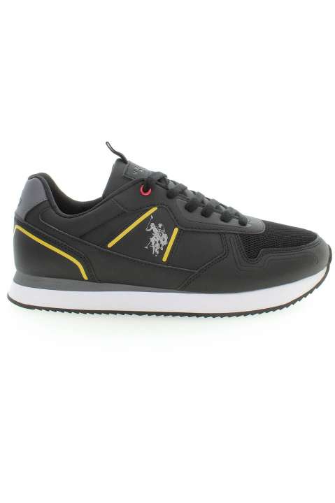 Priser på U.S. POLO ASSN. Sleek Black Lace-Up Sneakers with Logo Detail