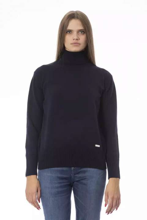 Priser på Baldinini Trend Elegant Blue Turtleneck Sweater