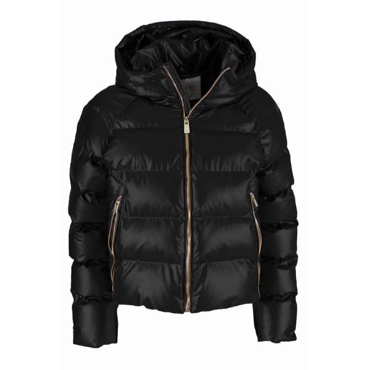 Priser på Yes Zee Chic Black Hooded Jacket with Logo Detail