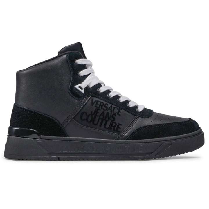 Priser på Versace Jeans Black Leather Di Calfskin Sneakers