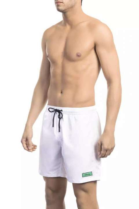 Priser på Bikkembergs Elegant White Swim Shorts with Logo Detail