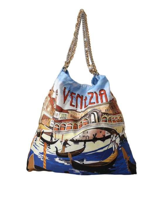 Priser på Dolce & Gabbana Multicolor Venezia Canvas Dame Shopping Tote Bag