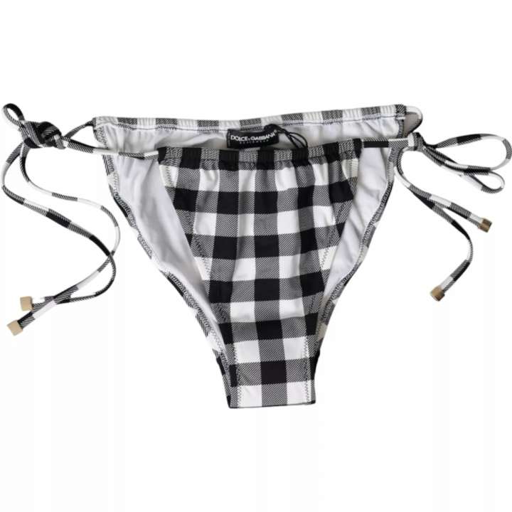 Priser på Dolce & Gabbana Black White Check Swimwear Beachwear Bottom Bikini